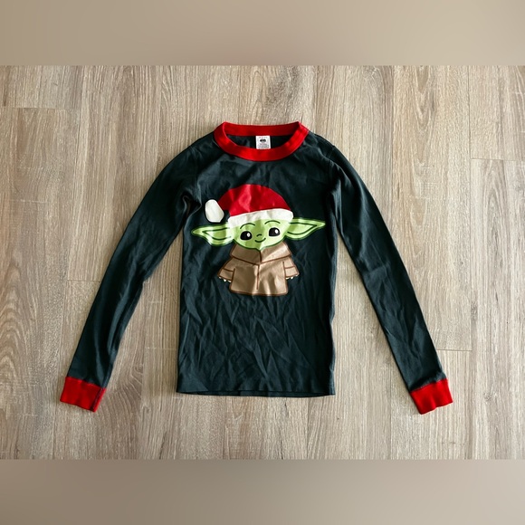 Hanna Andersson Kids Baby Yoda Christmas Long John Pajamas - Size 10 - Picture 2 of 8